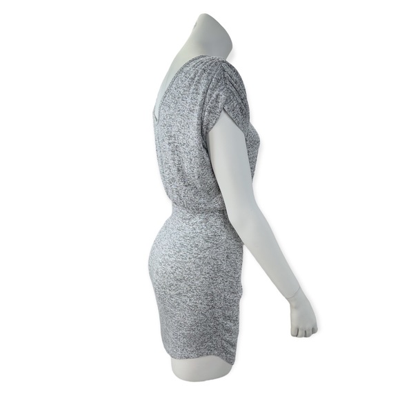 Poetry Gray Slouchy Ruched Draped Shoulders Dress Size L - Picture 8 of 16